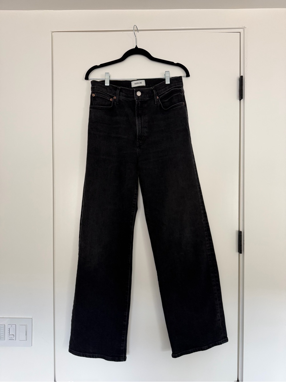 Agolde Harper Mid-Rise Wide Leg Straight Jeans - Hush, 29